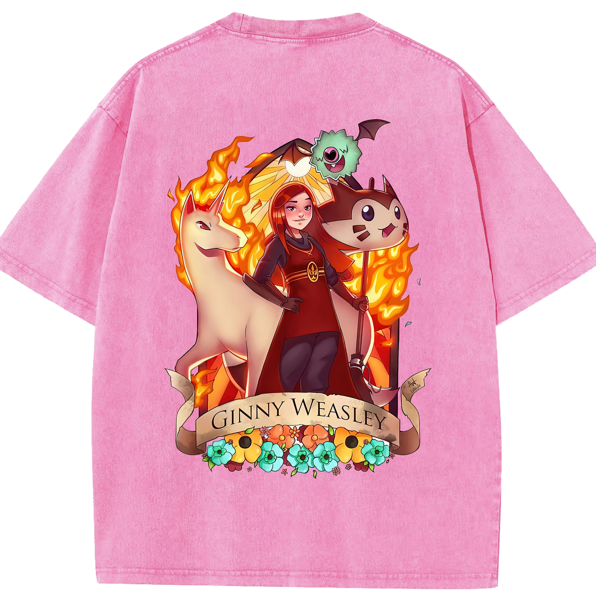 （画像用） Harry Potter ハリー・ポッターシリーズ 綿100% ヴィンテージ風 半袖Tシャツ（背面プリント）